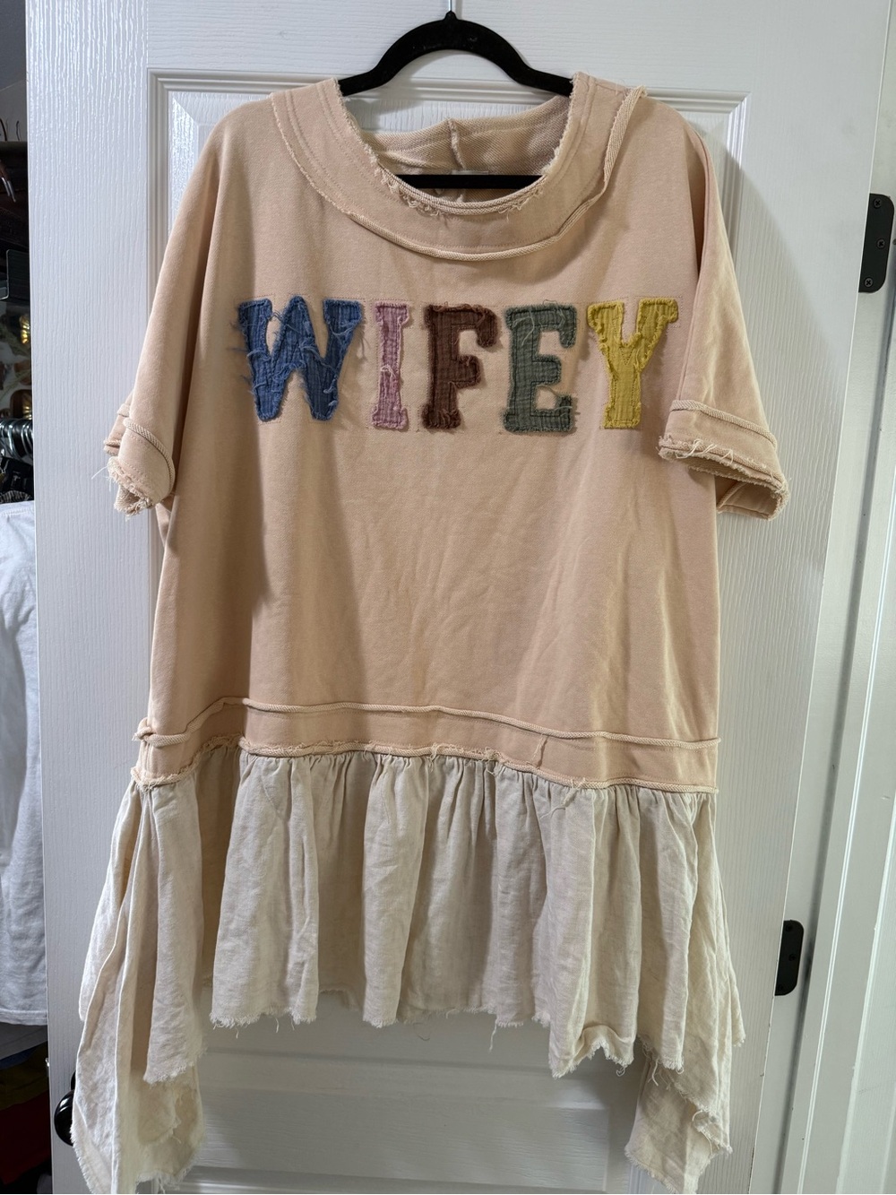 Boho Bridal Oli&Hali Wifey Ruffle-Hem tunic dress